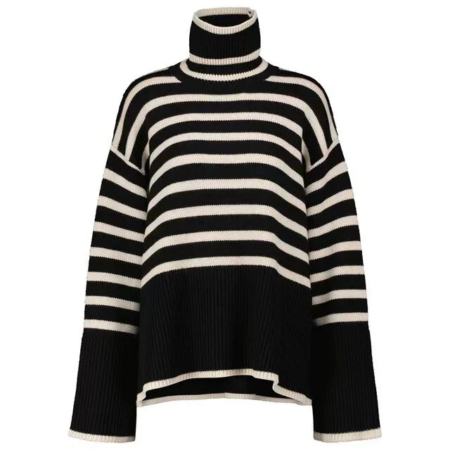Natalie - gestreifter rollkragenpullover