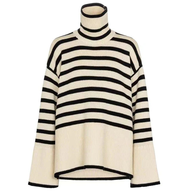 Natalie - gestreifter rollkragenpullover