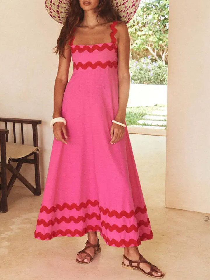 Sommerliches maxikleid – mit wellensaum und trägern