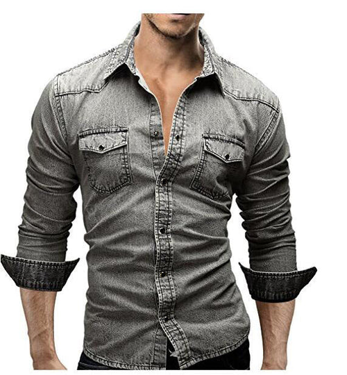 Edward – lässiges herren-jeanshemd mit langen armeln