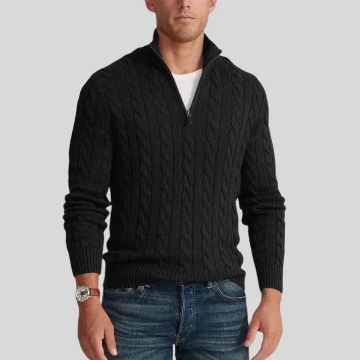 Titan - zopfstrickpullover mit reibverschluss