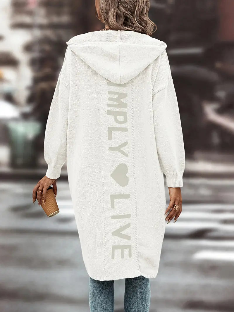 Ava – strickjacke mit offener vorderseite und kapuze