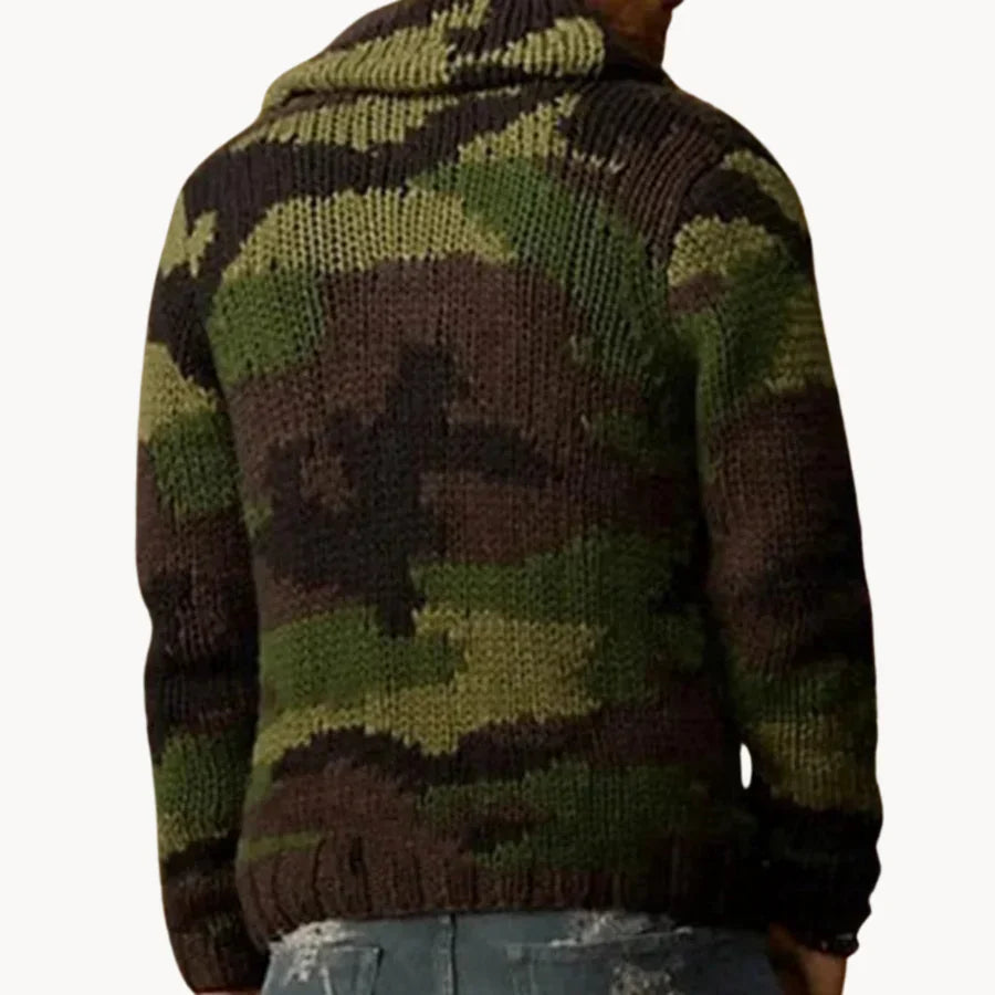 Camouflage - coole herrenweste mit camo-strickdesign