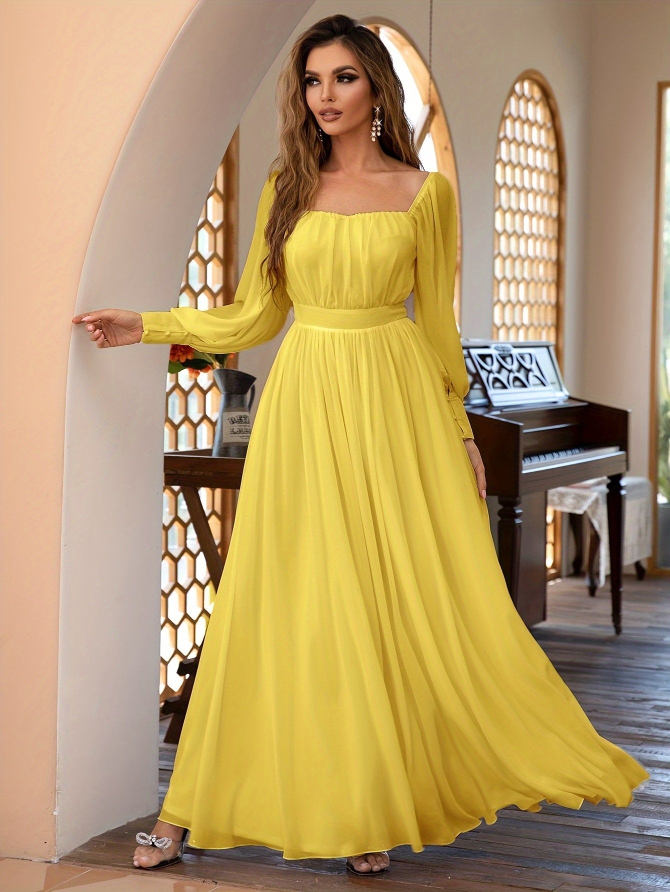 Weißes axikleid langarm - Elena