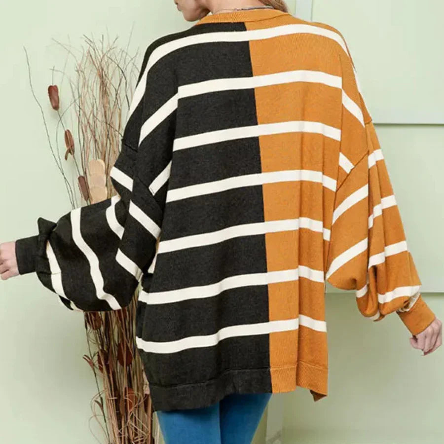Victoria - stylischer gestreifter freizeitpullover für damen