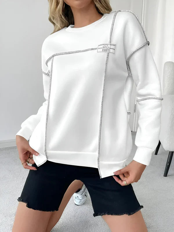 Ottilie - asymmetrisches geripptes kapuzensweatshirt für damen