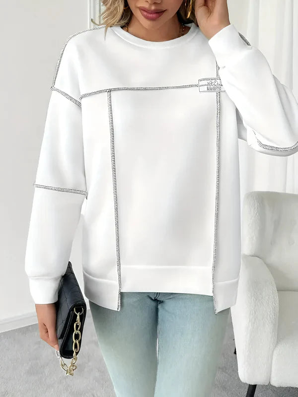 Ottilie - asymmetrisches geripptes kapuzensweatshirt für damen