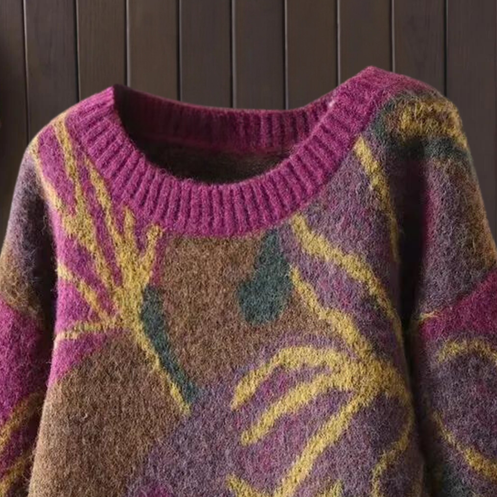 Patricia - eleganter pullover mit blumenmuster für damen