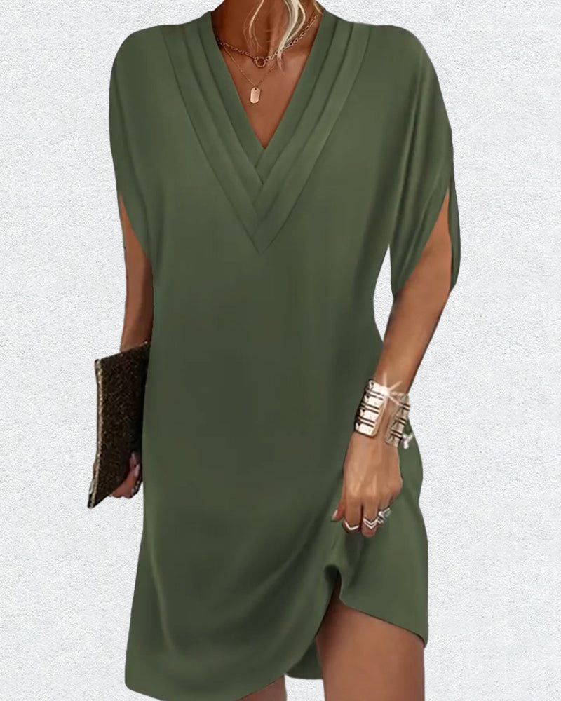 Charmantes v-ausschnitt sommerkleid - lockere passform & vielseitigkeit