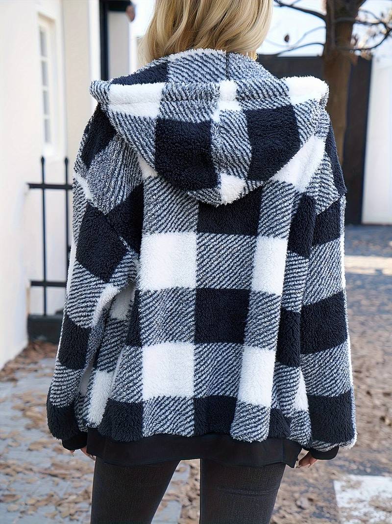Sarah – süße karierte teddyjacke