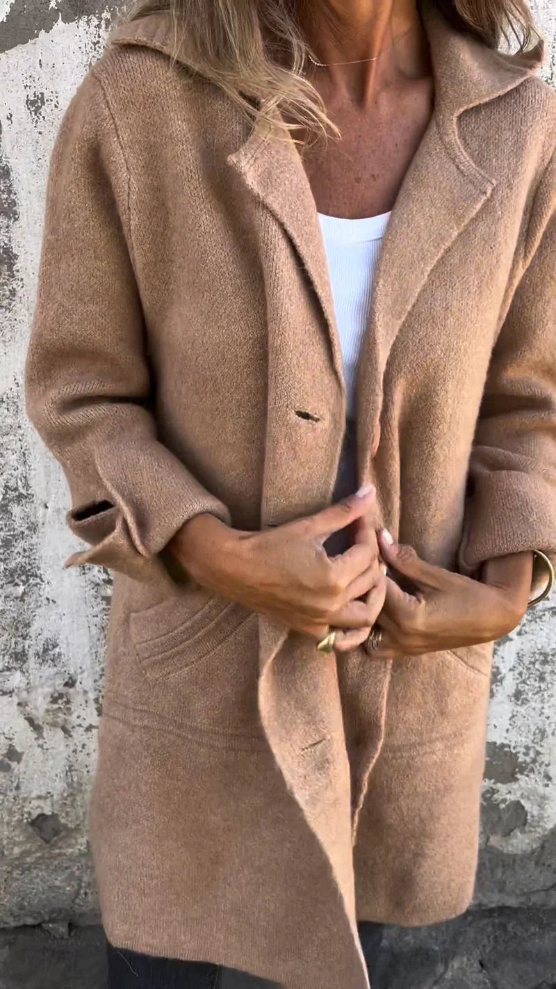 Isabella – lässige lange jacke mit umschlag
