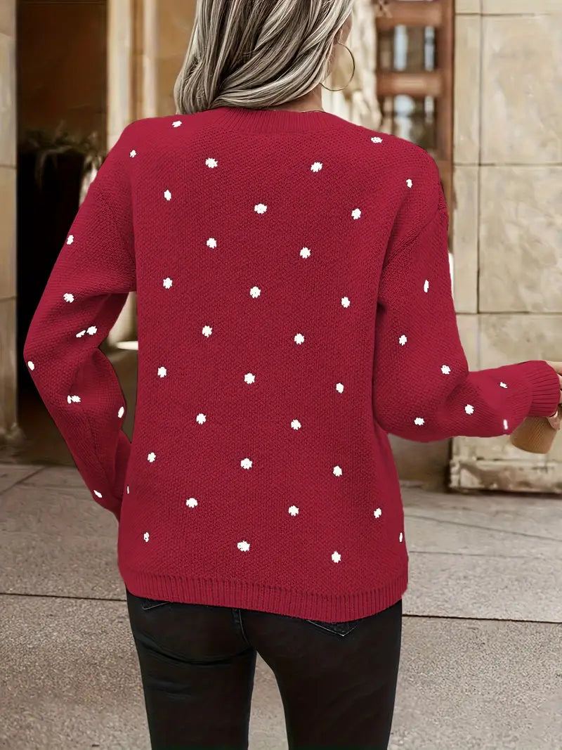 Chloe – pullover mit polka-dot-muster