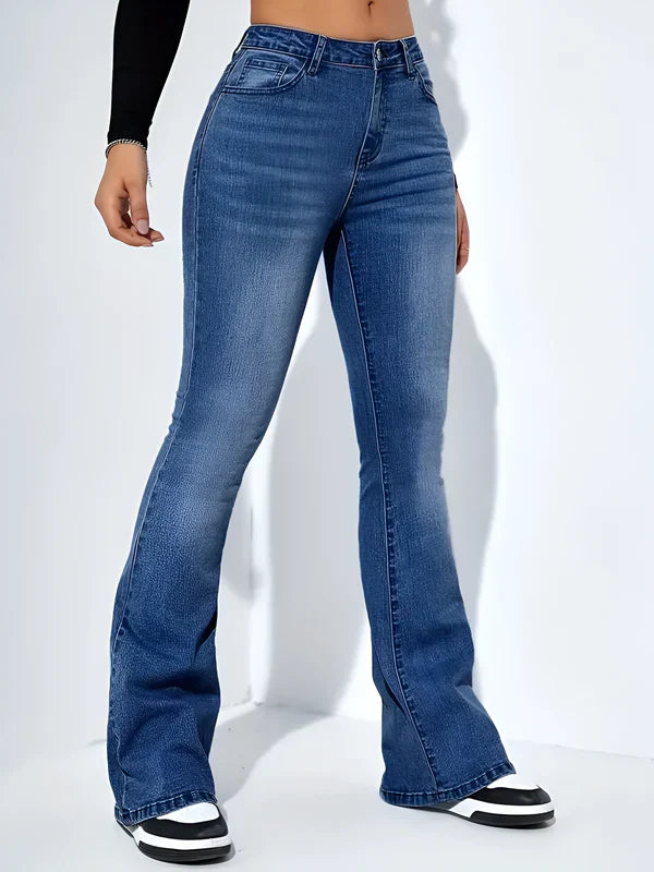 Camila – hoch taillierte flare-stretch-jeans mit schnurrbart
