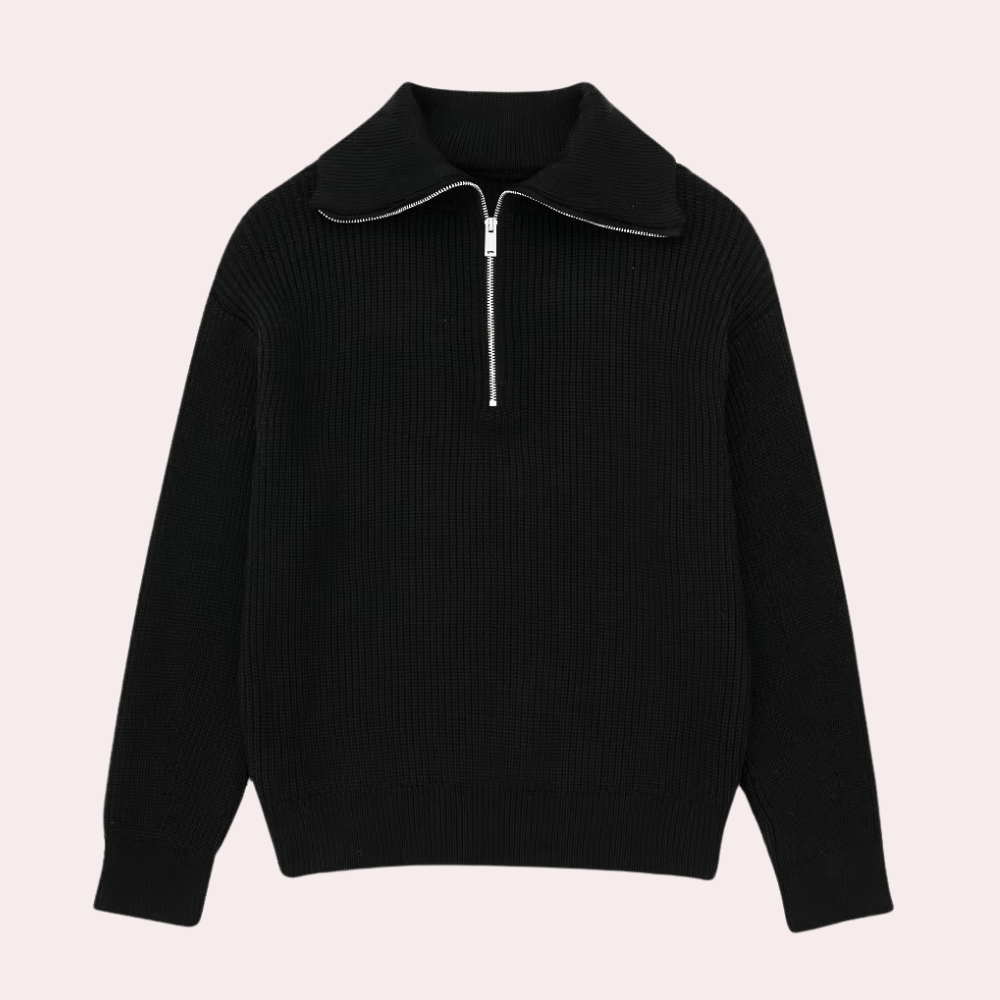 Schick - damenpullover mit modischem reißverschluss