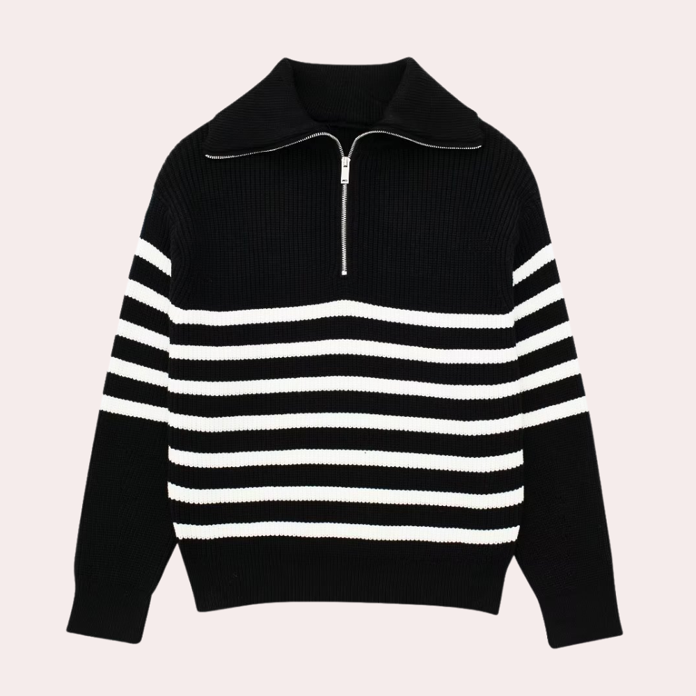 Schick - damenpullover mit modischem reißverschluss