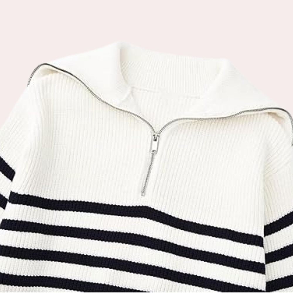 Schick - damenpullover mit modischem reißverschluss
