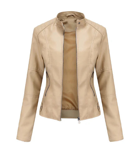 Meli - damen lederjacke mit mao