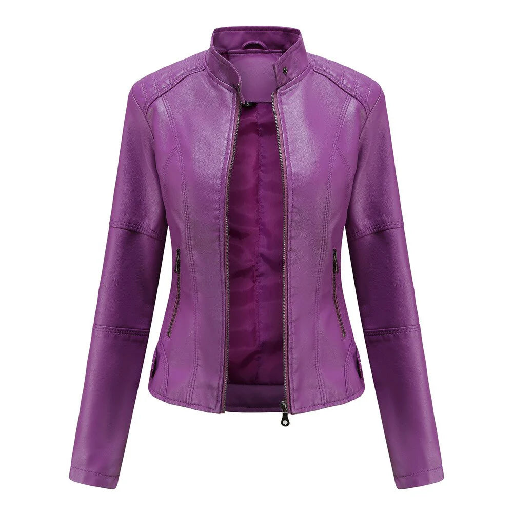 Meli - damen lederjacke mit mao