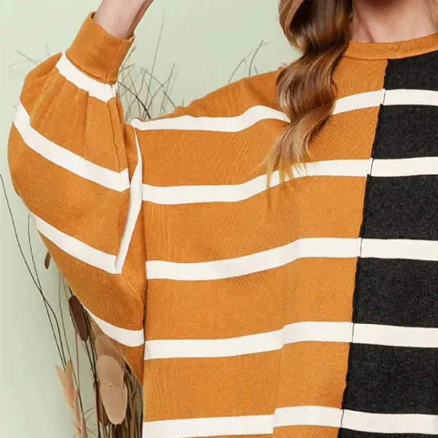Victoria - stylischer gestreifter freizeitpullover für damen