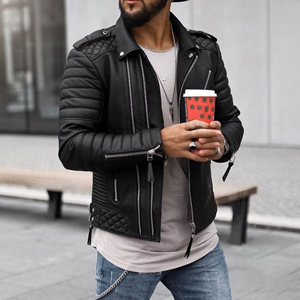 Caleb – erren-lederjacke im vintage-stil