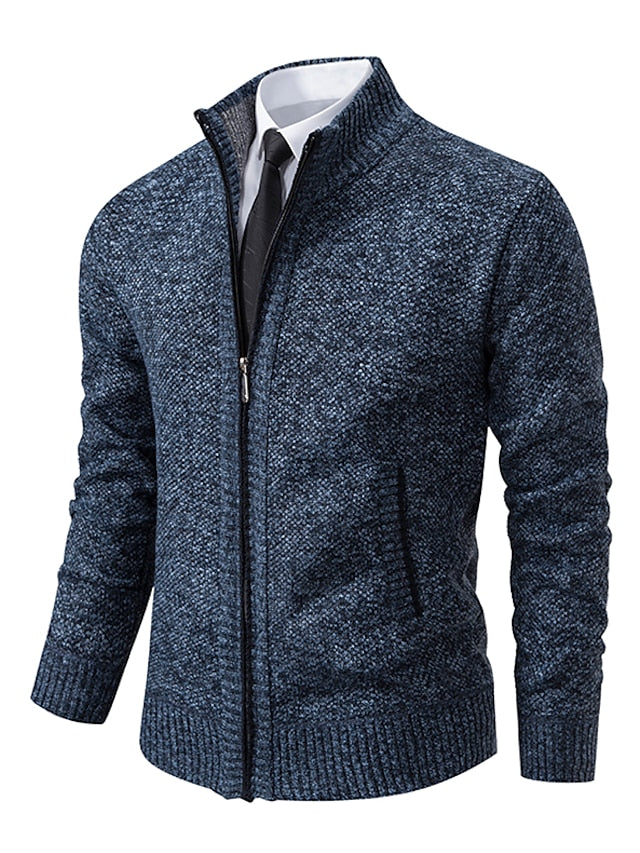 Blauer Strickpullover für Herren
