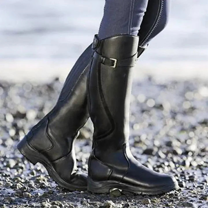 Schwarze Robuste Reitstiefel für Damen