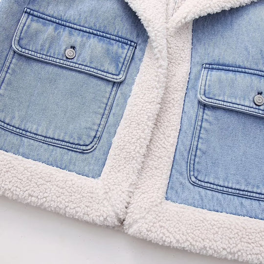 Marta - Ärmellose Denim Jacke