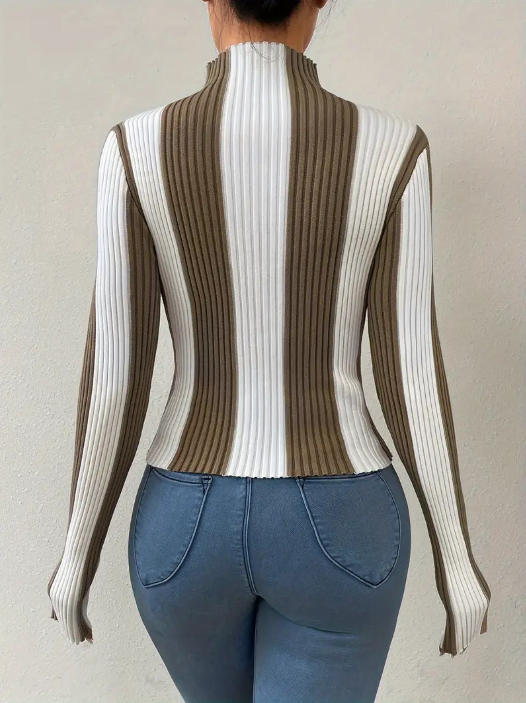 Julee – gestreifter rollkragenpullover