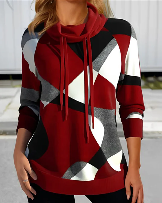 Vera | farbblockpullover mit kapuze