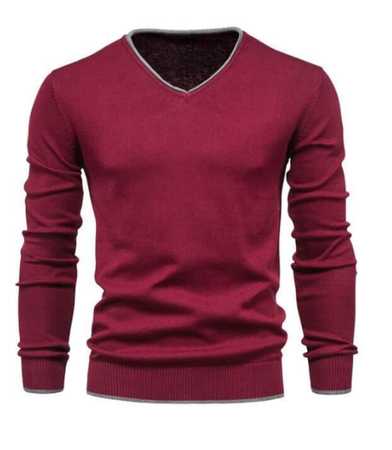 Slim-Fit-Pullover aus Sterlingsilber mit V-Ausschnitt