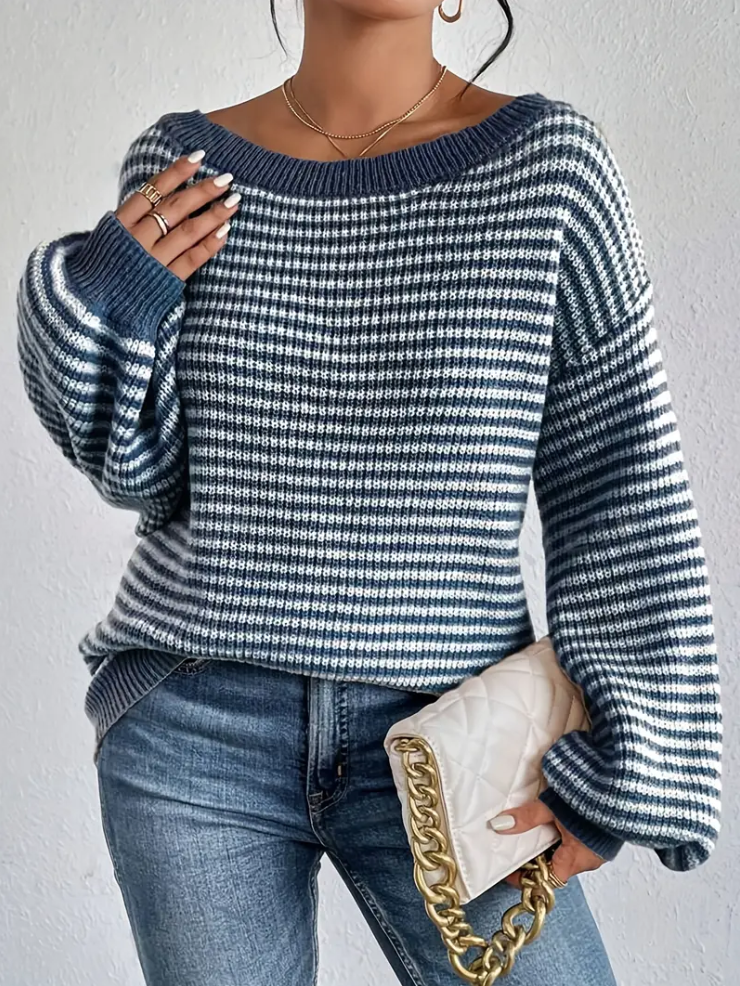 Athena - strickpullover mit abgesenkten schultern