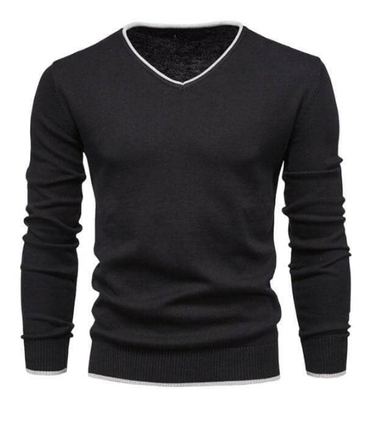Slim-Fit-Pullover aus Sterlingsilber mit V-Ausschnitt