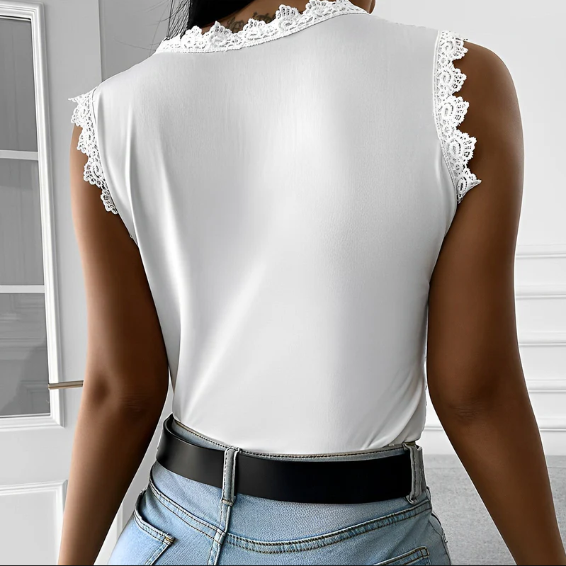 Valerie - elegante spitzenbluse ohne armel