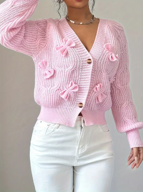 Mezzia – süße strickjacke mit schleife