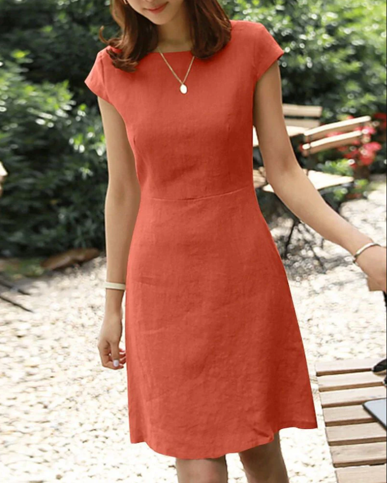 Elegantes sommerkleid mit zarten armeln