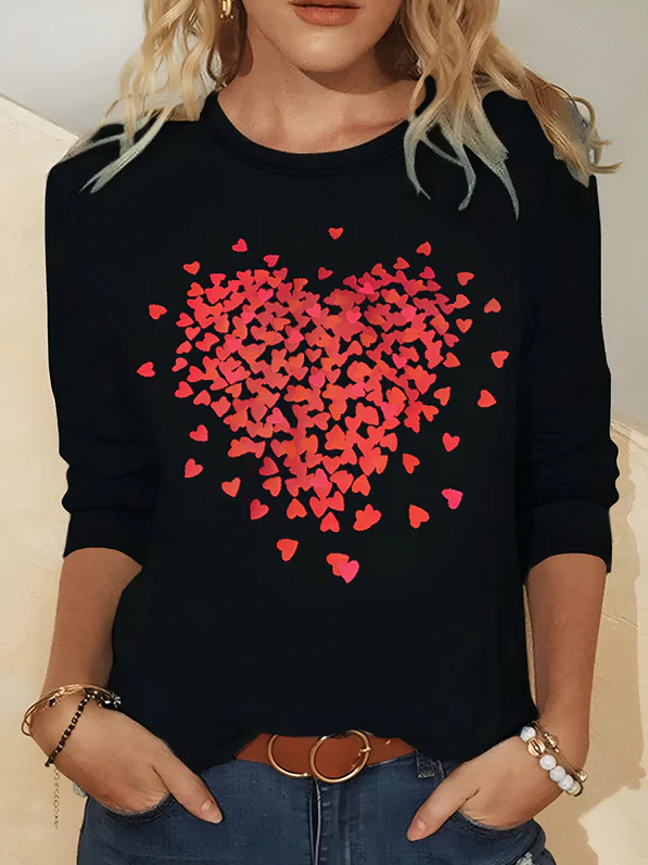 Iva | langarm-top mit herz-print