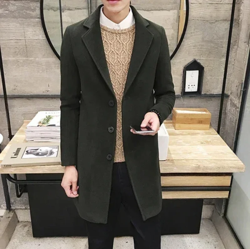 Herren wollmantel, elegante businessjacke - büro und freizeit