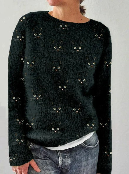 Pyper – gestrickter pullover mit aufdruck