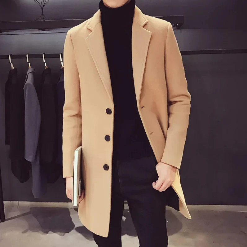 Herren wollmantel, elegante businessjacke - büro und freizeit