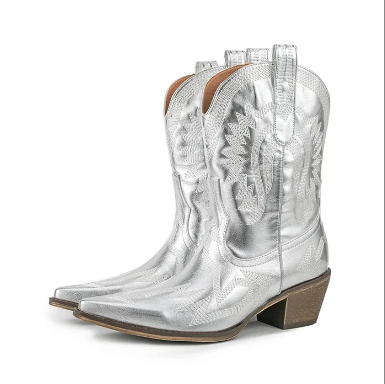 Sinaa - klassische western-cowboystiefel aus leder für damen