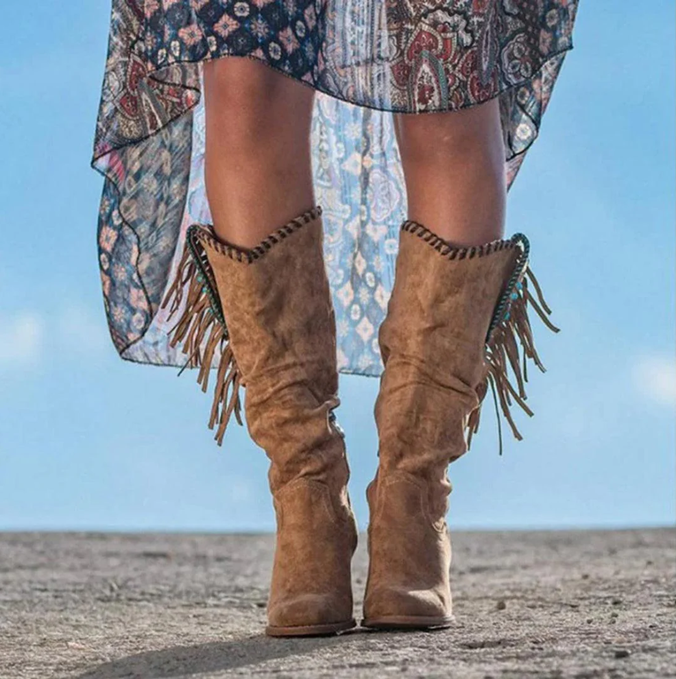 Stiefel im wildwest-stil für damen
