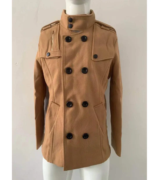 Herren-wintermantel - eleganter trenchcoat mit stehkragen und thermosiegel