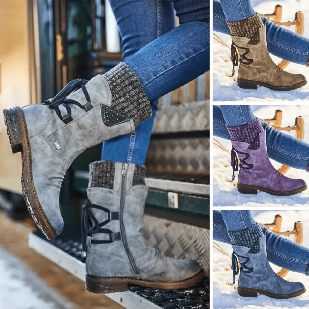 Kuschelige, wadenhohe schneestiefel für winterkomfort für frauen