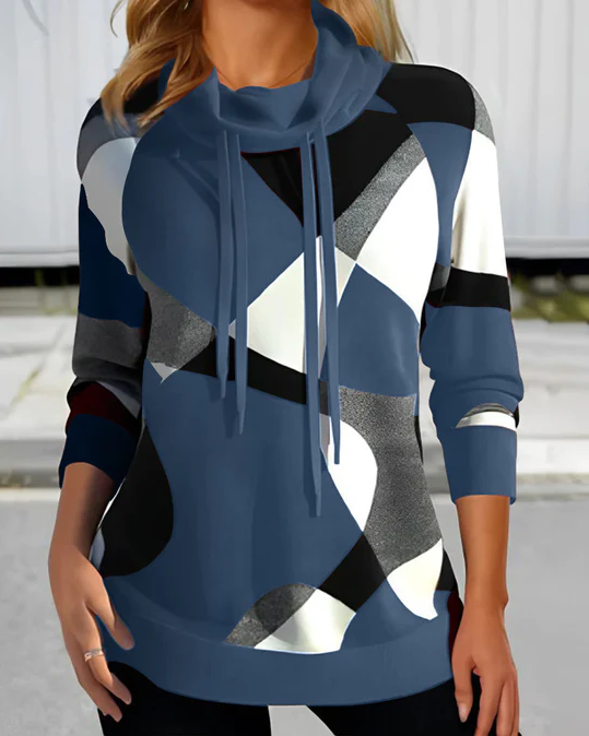 Vera | farbblockpullover mit kapuze