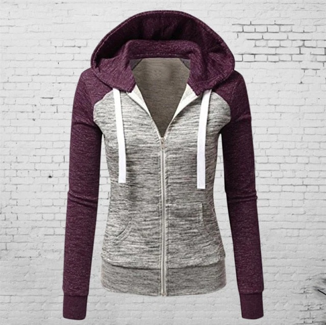 Athena - jacke mit langen armeln, kapuze und reibverschluss