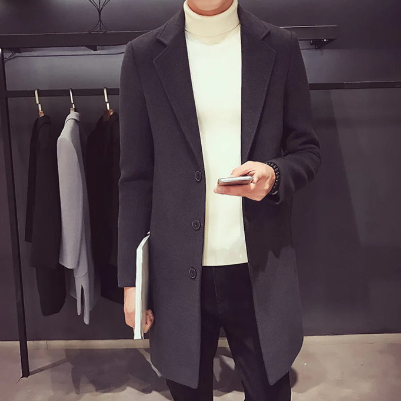 Herren wollmantel, elegante businessjacke - büro und freizeit