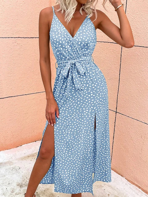 Zoe - khakifarbenes maxikleid