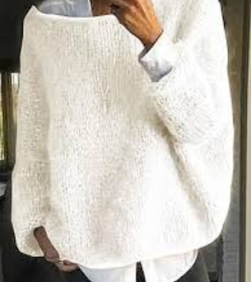 Übergroßer gestrickter damenpullover | weich und gemütlich