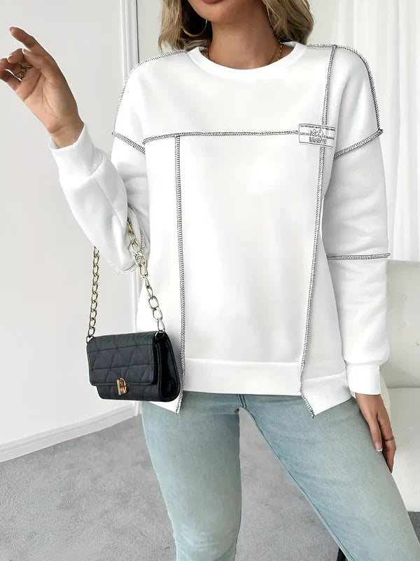 Ottilie - asymmetrisches geripptes kapuzensweatshirt für damen
