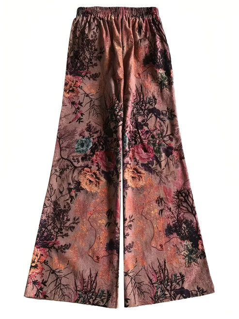 Jessica | lässige hose mit weitem bein und blumenmuster